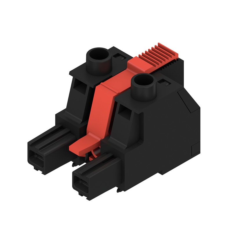 WEIDMULLER - Connettori per circuito stampato, 1000V, 78.3A, Passo 10.16mm, 16mm², 2 poli, Collegamento a vite, Box BUZ 10.16IT/02/180MF2 AG BK BX PRT.