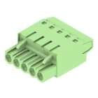 WEIDMULLER - Connettori per circuito stampato, 320V, 27A, Passo 5.08mm, 2.5mm², 5 poli, Collegamento TOP, BLT 5.08HC/05/180 SN GN BX.