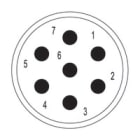 WEIDMULLER - Inserto di contatto maschio a 7 poli per connettori circolari M23, collegamento a crimpare, codifica SAI-M23-SE-7.