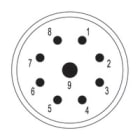 WEIDMULLER - Inserto di contatto maschio a 9 poli per connettori circolari M23, collegamento a crimpare, codifica SAI-M23-SE-9.