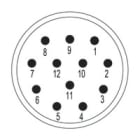 WEIDMULLER - Inserto di contatto maschio a 12 poli per connettori circolari M23, collegamento a crimpare, codifica SAI-M23-SE-12.