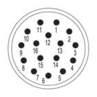 WEIDMULLER - Inserto di contatto maschio 16 poli M23 per collegamento a crimpare senza codifica SAI-M23-SE-16.