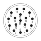 WEIDMULLER - Inserto di contatto maschio a 17 poli per connettori circolari M23, collegamento a crimpare, codifica SAI-M23-SE-17.