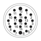 WEIDMULLER - Inserto di contatto maschio a 19 poli per connettori circolari M23, collegamento a crimpare, codifica SAI-M23-SE-19.