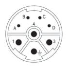 WEIDMULLER - Inserto di contatto maschio M23 a 8 poli per collegamento a crimpare senza codifica SAI-M23-SE-L-4/4.