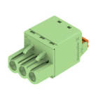 WEIDMULLER - Connettori per circuito stampato 320V 24A Passo 5.08mm 3.31mm² 3 poli PUSH IN attuatore Box BLF 5.08HC/03/180 SN GN BX.