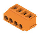 WEIDMULLER - Morsetto per circuito stampato 320V 17.5A Passo 5.00mm 2.5mm² 4 poli Collegamento a vite/saldare THT 180° LM 5.00/04/180 3.5SN OR BX
