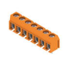 WEIDMULLER - Morsetto per circuito stampato 250V 24A Passo 5.08mm 2.5mm² 7 poli Collegamento a pressione con staffa a saldare PM 5.08/07/90 3.5SN OR BX