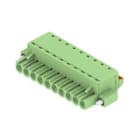 WEIDMULLER - Connettori per circuito stampato 320V 24A Passo 5.08mm 3.31mm² 10 poli PUSH IN attuatore Box BLF 5.08HC/10/180F SN GN BX.