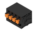 WEIDMULLER - Morsetto per circuito stampato, 320 V, 24 A, Passo 5.00 mm, 2.5 mm², 4 poli, PUSH IN con attuatore, Collegamento a saldare THT, 90°, LMF 5.00/04/90 3.5SN BK BX.