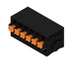 WEIDMULLER - Morsetto per circuito stampato 320V 24A Passo 5.00mm² 2.5mm² 6 poli PUSH IN attuatore Collegamento saldare THT 90° LMF 5.00/06/90 3.5SN BK BX