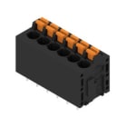 WEIDMULLER - Morsetto per circuito stampato 320V 24A Passo 5.00mm 2.5mm² 6 poli PUSH IN con attuatore Collegamento a saldare THT 180° LMF 5.00/06/180 3.5SN BK BX