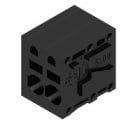 WEIDMULLER - Morsetto per circuito stampato 320V 24A Passo 5.00mm² 2.5mm² 2 poli PUSH IN senza attuatore Collegamento a saldare THT 90° LMFS 5.00/02/90 3.5SN BK BX