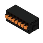 WEIDMULLER - Morsetto per circuito stampato 320V 24A Passo 5.08mm 2.5mm² 7 poli PUSH IN attuatore Collegamento saldare THT 90° LMF 5.08/07/90 3.5SN BK BX.