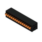 WEIDMULLER - Morsetto per circuito stampato 320V 24A Passo 5.08mm 2.5mm² 14 poli PUSH IN attuatore Collegamento saldare THT 90° LMF 5.08/14/90 3.5SN BK BX