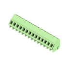 WEIDMULLER - Morsetto per circuito stampato 320V 17.5A Passo 5.08mm 2.5mm² 14 poli Collegamento a vite/saldare THT 135° LM 5.08/14/135 3.5SN GN BX.