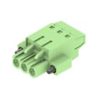 WEIDMULLER - Connettori per circuito stampato, 320V, 27A, Passo 5.08mm, 2.5mm², 3 poli, Collegamento TOP, BLT 5.08HC/03/180F SN GN BX.