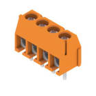 WEIDMULLER - Morsetto per circuito stampato, 160V, 17.5A, Passo 3.50mm, 1.5mm², 4 poli, Collegamento a pressione con staffa, Collegamento a saldatura PS 3.50/04/90 3.5SN OR BX.