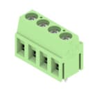 WEIDMULLER - Morsetto per circuito stampato, 320V, 17.5A, Passo 5.00mm, 2.5mm², 4 poli, Collegamento a vite/saldare THT, 90°, LM 5.00/04/90 3.5SN GN BX.