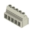 WEIDMULLER - Morsetto per circuito stampato, 1000 V, 76 A, Passo 10.16 mm, 16 mm², 5 poli, Collegamento a vite/saldare THT, 90°, Box - LUP 10.16/05/90 5.0SN GY BX.