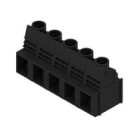 WEIDMULLER - Morsetto per circuito stampato, 1000 V, 76 A, Passo 12.70 mm, 16 mm², 5 poli, Collegamento a vite/saldare THT, 90°, Box - LUP 12.70/05/90 5.0SN BK BX.