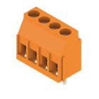 WEIDMULLER - Morsetto per circuito stampato 320V 32.5A Passo 5.08mm 6mm² 4 poli Collegamento a vite/saldare THT 90° Box LL 5.08/04/90 4.5SN OR BX