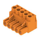 WEIDMULLER - Connettori per circuito stampato, 320V, 23A, Passo 5.08mm, 4mm², 5 poli, Collegamento a vite, BLZP 5.08HC/05/180 SN OR BX CO.
