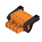 WEIDMULLER - Connettori per circuito stampato 320V 24A Passo 5.08mm 3.31mm² 4 poli PUSH IN attuatore Box BLF 5.08HC/04/180LR SN OR BX PRT.