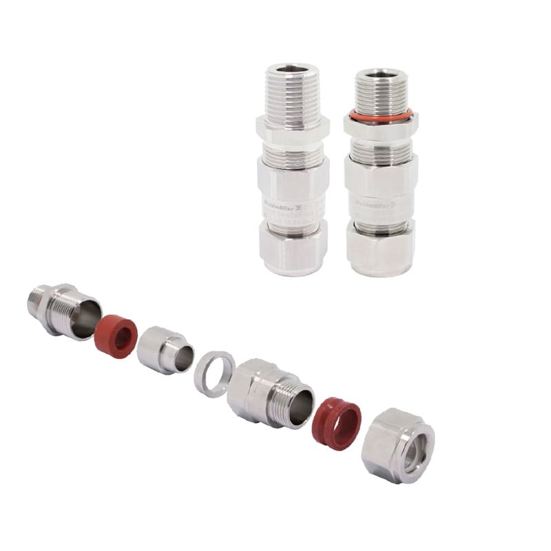 WEIDMULLER - Pressacavo Ex (metallo), diritto, M 50 x 1,5, 16 mm, Armatura a filo singolo, 2 - 2.5 mm, OD min. 38.5 - OD max. 46.5 mm, ID min. 31.50 - ID max. 38.2