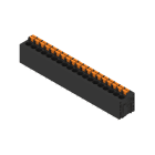 WEIDMULLER - Morsetto per circuito stampato, 320 V, 24 A, Passo in mm: 5.00, 2.5 mm², Numero di poli: 19, PUSH IN con attuatore, Collegamento a saldare THT, 180°,