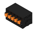 WEIDMULLER - Morsetto per circuito stampato, 320 V, 24 A, Passo in mm: 5.08, 2.5 mm², Numero di poli: 5, PUSH IN con attuatore, Collegamento a saldare THT, 90°, Bo
