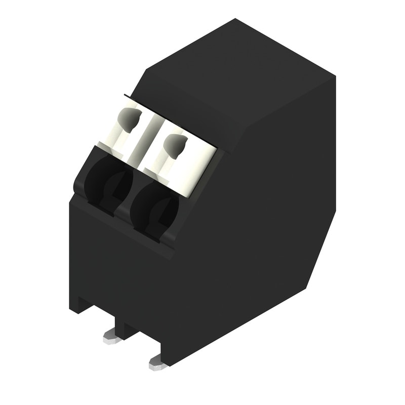 WEIDMULLER - Morsetto per circuito stampato, 160 V, 12 A, Passo in mm: 3.50, 1.5 mm², Numero di poli: 2, PUSH IN con attuatore, Collegamento a saldare SMD, 135°, T