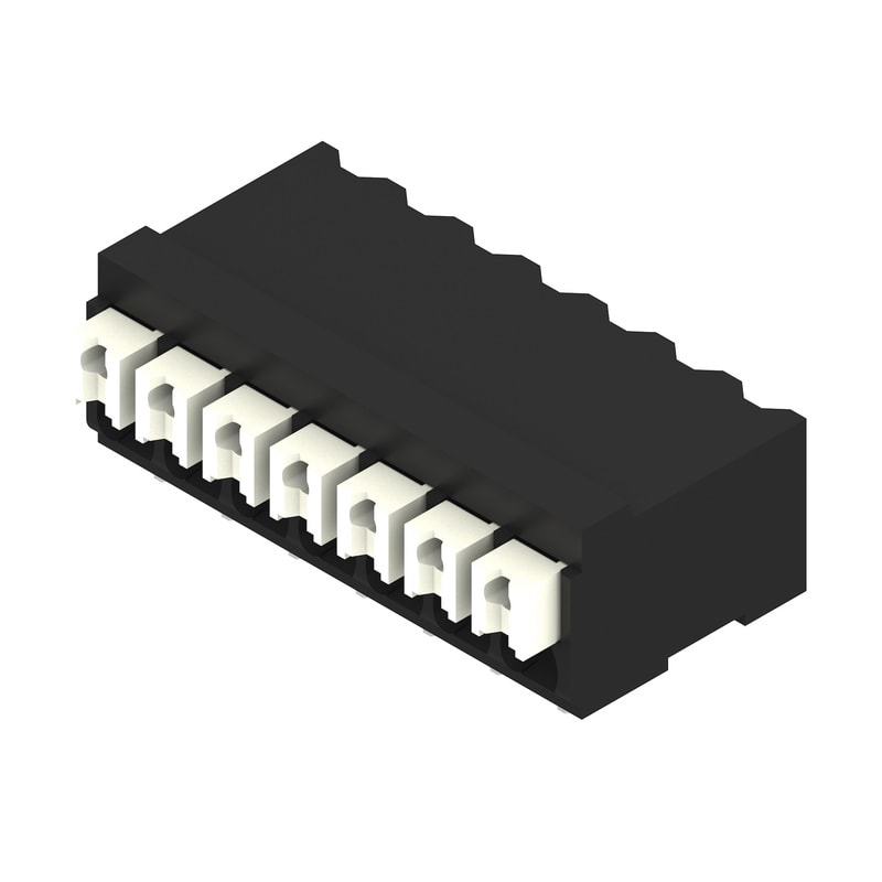 WEIDMULLER - Morsetto per circuito stampato, 160 V, 17.5 A, Passo in mm: 3.50, 1.5 mm², Numero di poli: 7, PUSH IN con attuatore, Collegamento a saldare SMD, 90°,