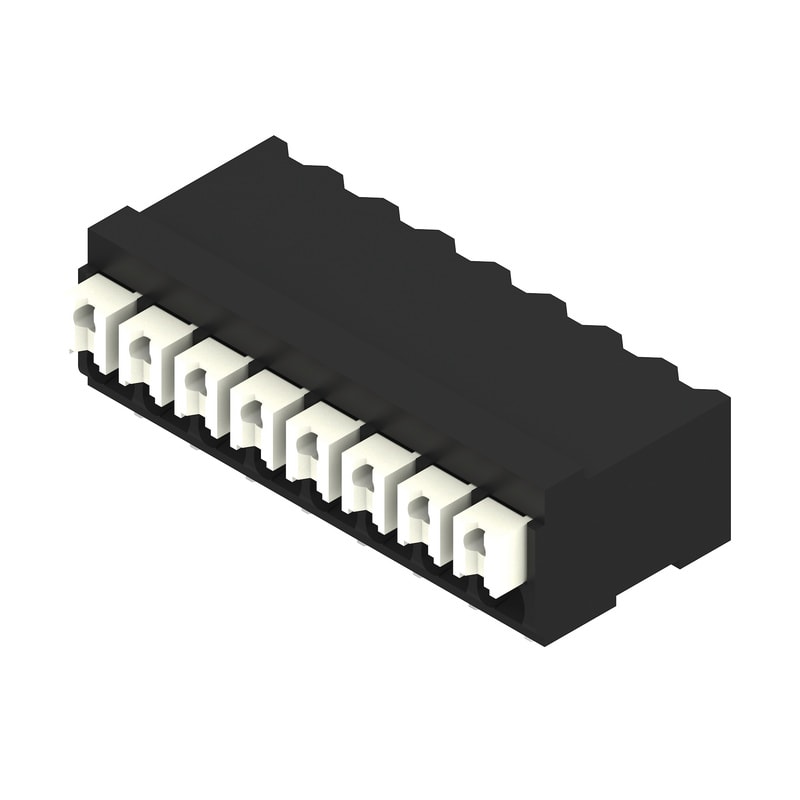 WEIDMULLER - Morsetto per circuito stampato, 160 V, 17.5 A, Passo in mm: 3.50, 1.5 mm², Numero di poli: 8, PUSH IN con attuatore, Collegamento a saldare SMD, 90°,