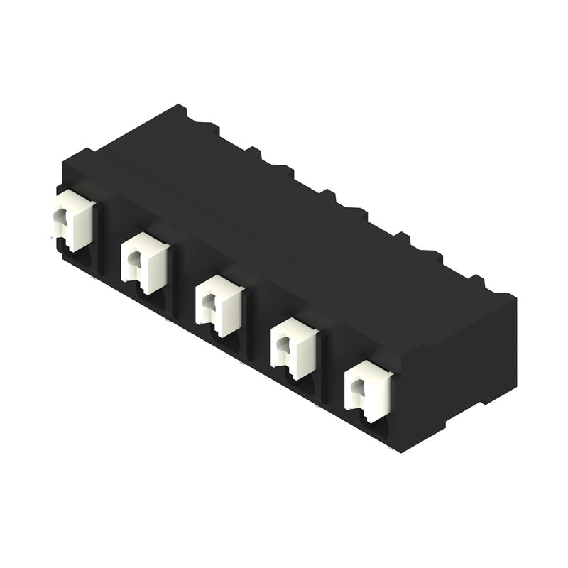 WEIDMULLER - Morsetto per circuito stampato, 630 V, 17.5 A, Passo in mm: 7.50, 1.5 mm², Numero di poli: 5, PUSH IN con attuatore, Collegamento a saldare SMD, 90°,