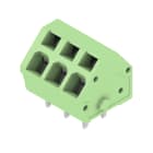 WEIDMULLER - Morsetto per circuito stampato, 320 V, 24 A, Passo in mm: 5.00, 2.5 mm², Numero di poli: 3, Molla autobloccante, Collegamento a saldare THT, 135°, Box