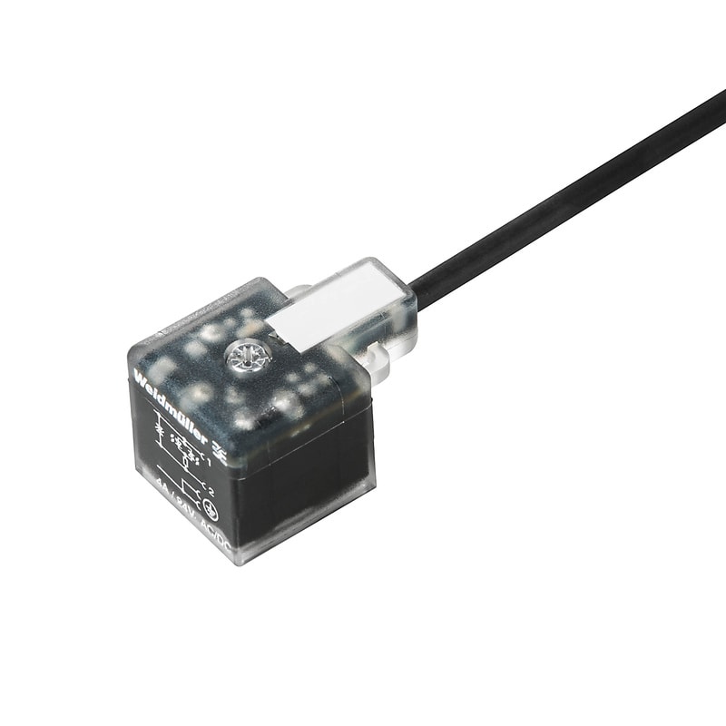 WEIDMULLER - Cavi della valvola (preconfezionati), Estremità cavo aperta - connettore per valvole, Forma A (18 mm), Lunghezza del cavo: 20 m, PUR, nero
