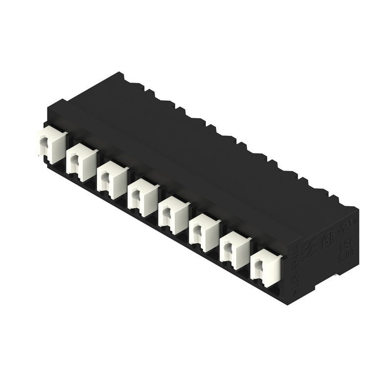 WEIDMULLER - Morsetto per circuito stampato, 320 V, 17.5 A, Passo in mm: 5.00, 1.5 mm², Numero di poli: 8, PUSH IN con tasto di attivazione, Collegamento a saldare