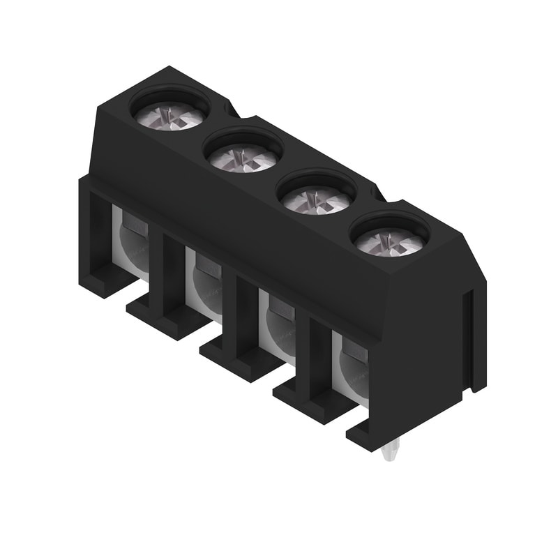 WEIDMULLER - Morsetto per circuito stampato, 250 V, 24 A, Passo in mm: 5.08, 2.5 mm², Numero di poli: 4, Collegamento a pressione con staffa, Collegamento a saldar