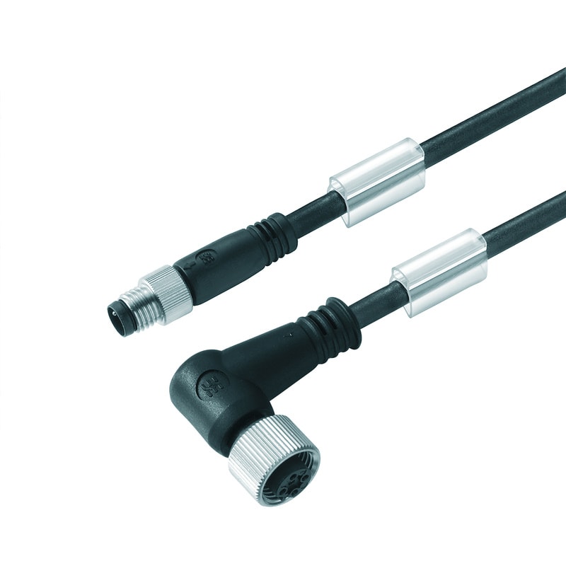 WEIDMULLER - Cavi sensore-attuatore, M8 / M12, Numero di poli: 3, 7 m, perno, dritto - presa, 90°, LED: No, Schermato: No