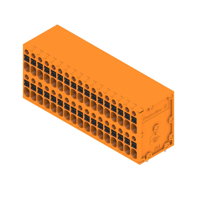 WEIDMULLER - Morsetto per circuito stampato, 200 V, 17.5 A, Passo in mm: 3.50, 1.5 mm², Numero di poli: 34, PUSH IN con attuatore, Collegamento a saldare THT, 90°,