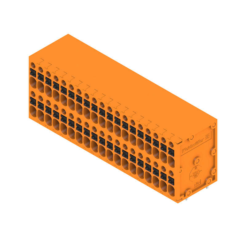 WEIDMULLER - Morsetto per circuito stampato, 200 V, 17.5 A, Passo in mm: 3.50, 1.5 mm², Numero di poli: 38, PUSH IN con attuatore, Collegamento a saldare THT, 90°,