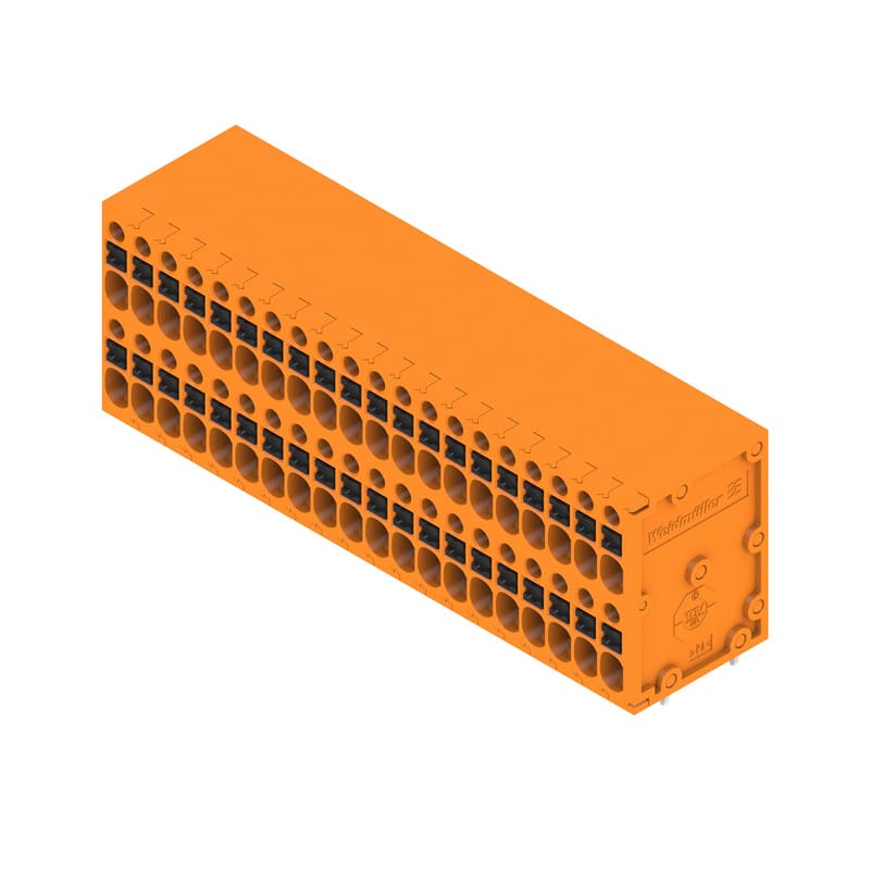 WEIDMULLER - Morsetto per circuito stampato, 200 V, 17.5 A, Passo in mm: 3.50, 1.5 mm², Numero di poli: 40, PUSH IN con attuatore, Collegamento a saldare THT, 90°,