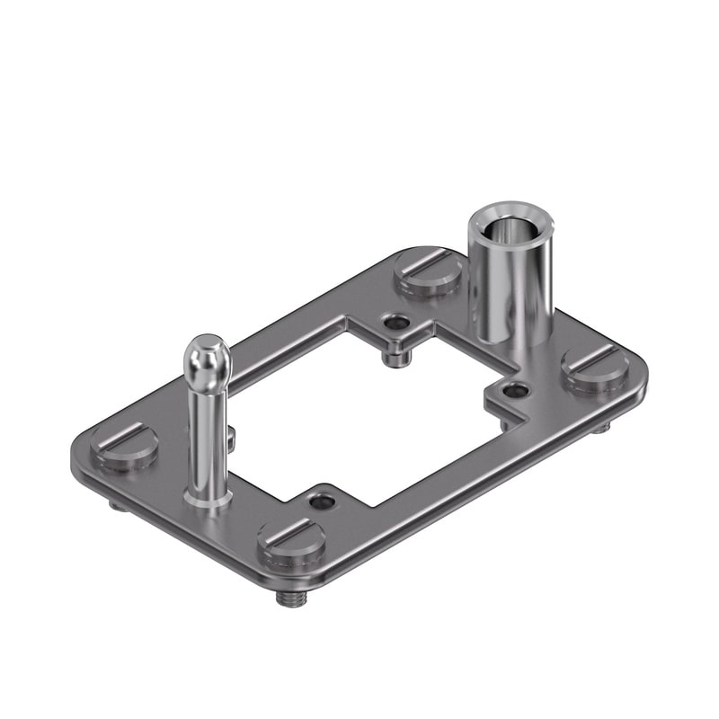 WEIDMULLER - Telaio per connettori industriali, Serie: ModuPlug, Dimensioni di installazione: 3, Numero di slot: 2, Acciaio inox 1.4301