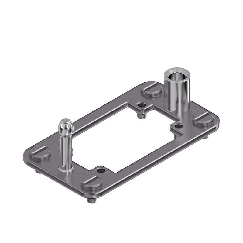 WEIDMULLER - Telaio per connettori industriali, Serie: ModuPlug, Dimensioni di installazione: 4, Numero di slot: 3, Acciaio inox 1.4301