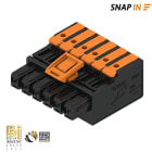 WEIDMULLER - Connettore PCB (collegamento del conduttore), 320 V, 26.8 A, Passo in mm: 5.00, 4 mm², Numero di poli: 6, SNAP IN con leva, Box
