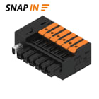 WEIDMULLER - Connettore PCB (collegamento del conduttore), 320 V, 26.8 A, Passo in mm: 5.00, 4 mm², Numero di poli: 6, SNAP IN con leva, Box