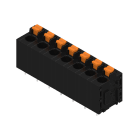 WEIDMULLER - Morsetto per circuito stampato, 600 V, 24 A, Passo in mm: 7.50, 2.5 mm², Numero di poli: 7, PUSH IN con tasto di attivazione, Collegamento a saldare T