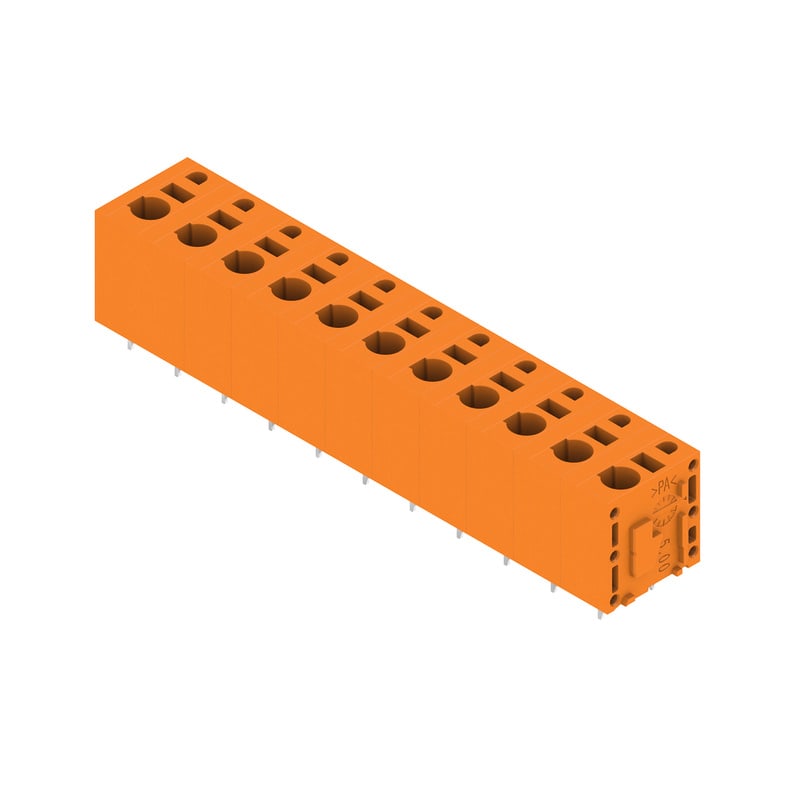 WEIDMULLER - Morsetto per circuito stampato, 600 V, 24 A, Passo in mm: 7.50, 2.5 mm², Numero di poli: 11, PUSH IN, Collegamento a saldare THT, 180°, Box