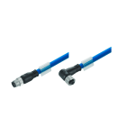 WEIDMULLER - Cavo per installazioni ferroviarie Ethernet (confezionato), Codificato D M12 – pin diritto IP67, Codificato D M12 – presa angolata IP67, Numero di pol